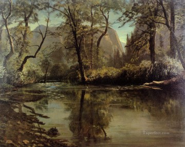 風景 Painting - ヨセミテ バレー カリフォルニア アルバート ビアシュタットの風景